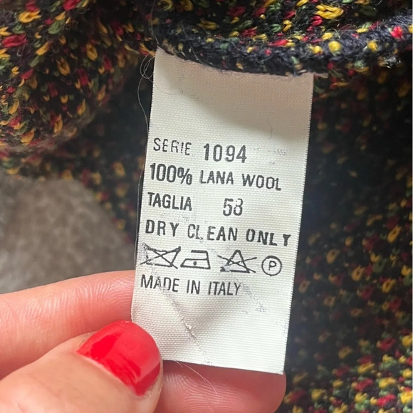 Stizzoli blazer wool knit blazer black yellow red green gold buttons 58 / XL - Picture 3 of 10